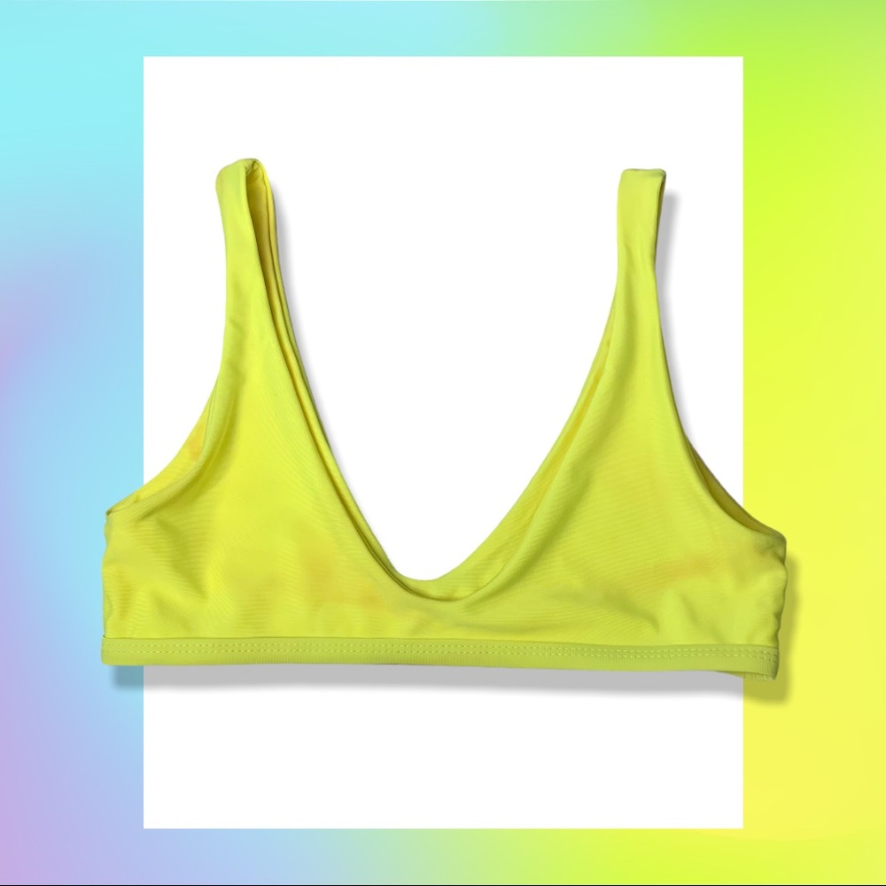 🎾HIGHLIGHTER YELLOW🎾 SCOOP NECK BIKINI TOP